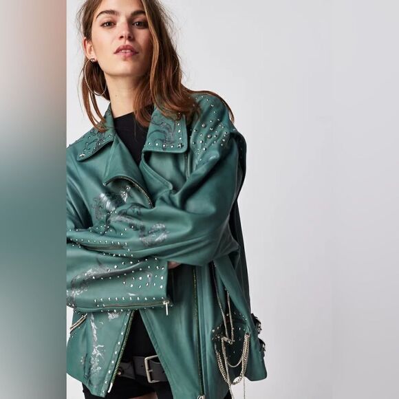 New FREE PEOPLE
Nigel Preston Chain Embellished Biker Jacket - Picture 3 of 10